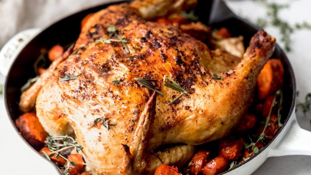 Whole Roasted Chicken with Vegetables & Feta