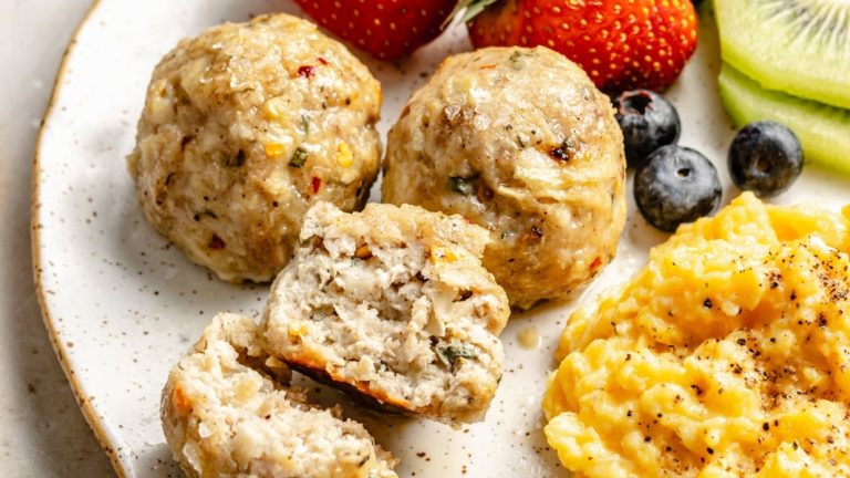 Maple Apple Breakfast Chicken Meatballs